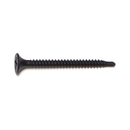 Buildright Self-Drilling Screw, #6 x 1-5/8 in, Black Phosphate Steel Flat Head Phillips Drive, 196 PK 08858